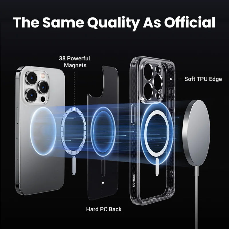 UGREEN Magnetic Case for iPhone 17 16 15 14 13 Pro Max Case Shockproof Cover for iPhone 16 Pro Max Plus 16pro Macsafe TPU Cases - Shoppiline