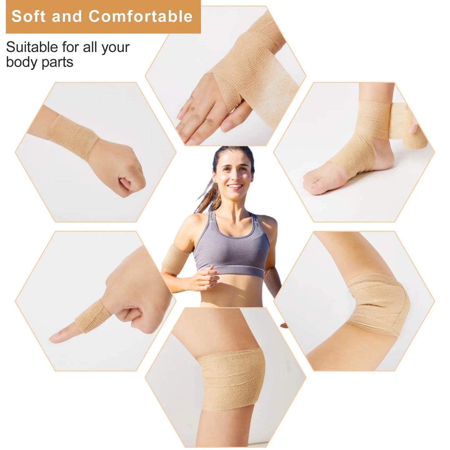 10/1Rolls Medical Adhesive Bandage Elastic Breathable Sports Self Adhesive Tape Beige Wrap Finger Tape For Wrist Ankle First Aid