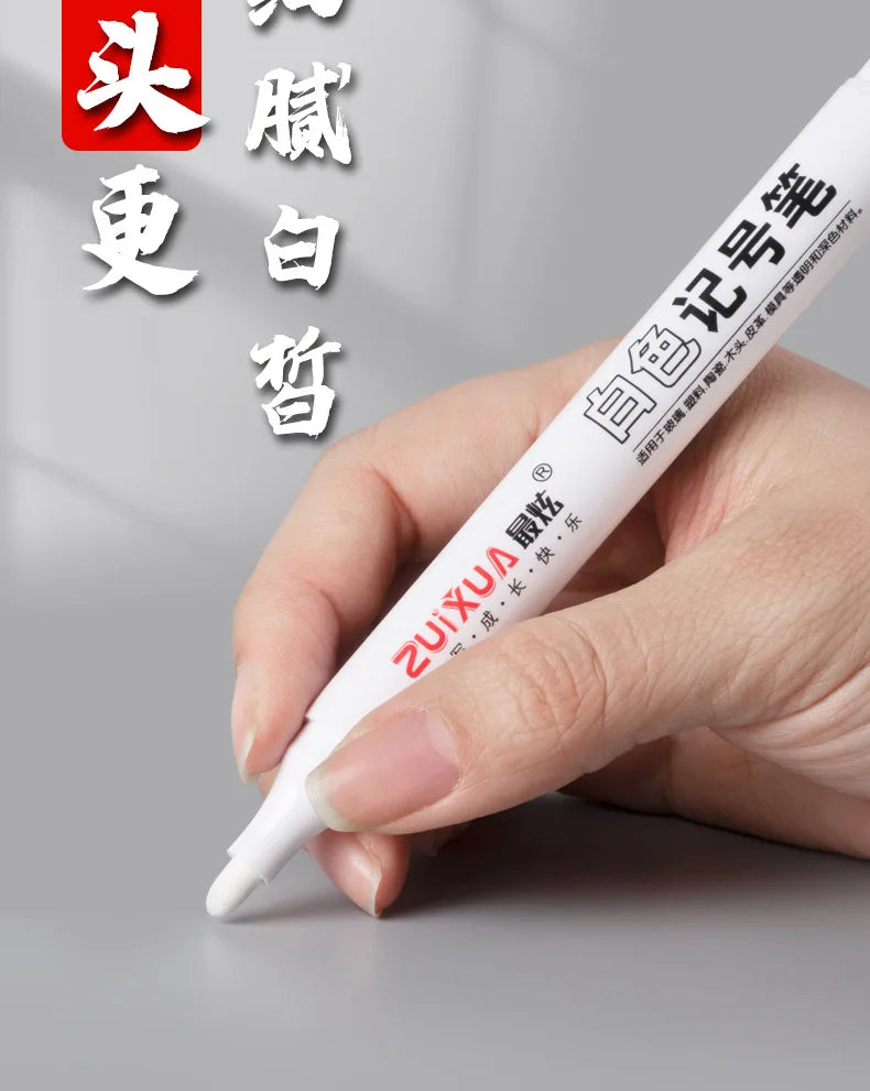 1/3/5 Marqueurs Blancs Pointe Fine 2.0mm, Stylo Gel Blanc Gras Étanche, Marqueurs de Croquis Graffitis DIY, Papeterie, Fournitures Scolaires