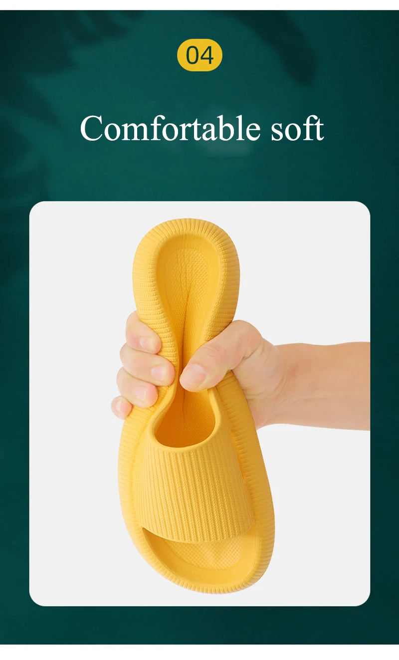 Women Thick Platform Cloud Slippers Indoor Home Eva Soft Sole Pillow Slides Sandals Woman 2025 Summer Non Slip Beach Flip Flops