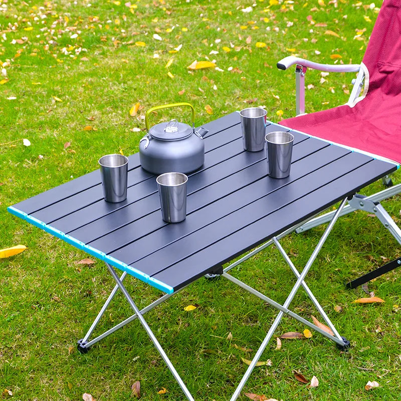 Table de camping pliante portable ultralégère, bureau de dîner extérieur pliable en alliage d'aluminium haute résistance pour fête de jardin, pique-nique, barbecue
