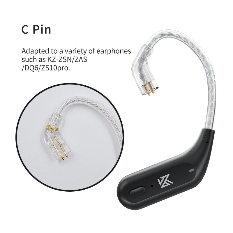 KZ AZ09  Bluetooth 5.2 HD Bluetooth Module Wireless Upgrade Cable HIFI Wireless Ear Hook Connector With Charging Case S2 Z1 S1