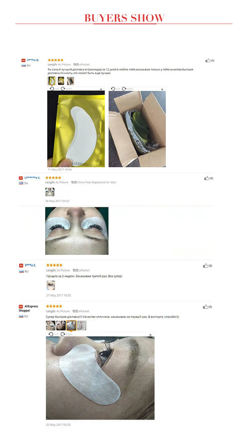 50/500/1000 Stück Hydrogel-Pads für Wimpernverlängerung, Unteraugenpads, Wimpernsticker, Tools, Großhandel LAUKISS