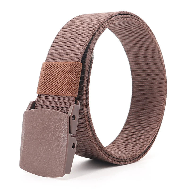 38mm Tactical Waist Belt Unisex Lightweight Weave Fabric with Plastic Buckle for Airport Security Men Women Camouflage Style