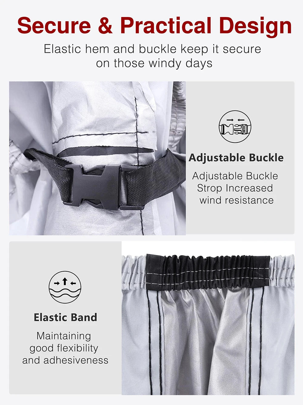 Housse de vélo Toptrek imperméable, protection contre la neige et la pluie, protection UV, protection contre la poussière pour vélo, housse de protection étanche 210T