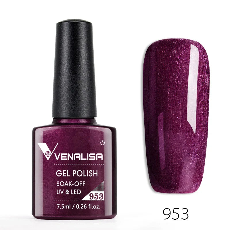 Venalisa 7.5ml Nail Gel Polish 60 Color Glitter Color Nail Varnish For Nail Art Manicure Top Coat Soak Off Enamel UV Gel Varnish
