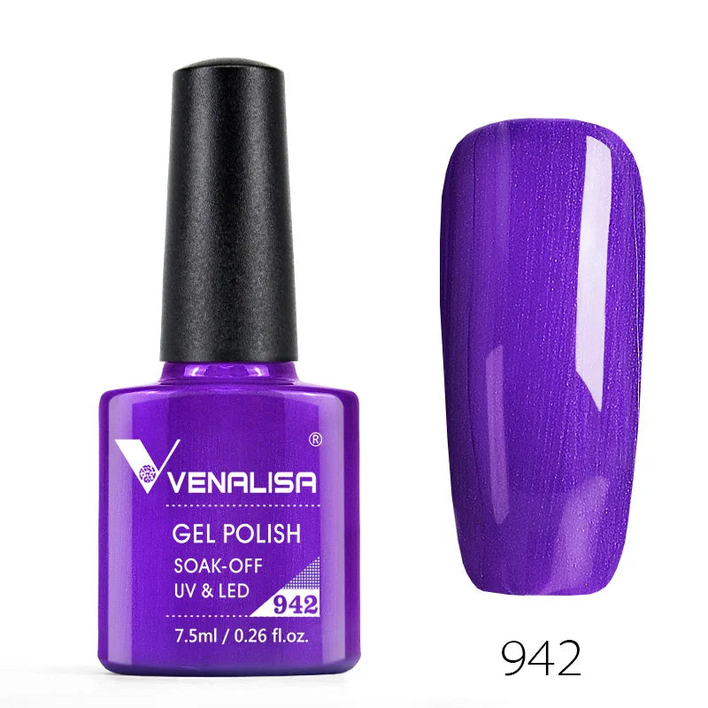 Venalisa 7.5ml Nail Gel Polish 60 Color Glitter Color Nail Varnish For Nail Art Manicure Top Coat Soak Off Enamel UV Gel Varnish