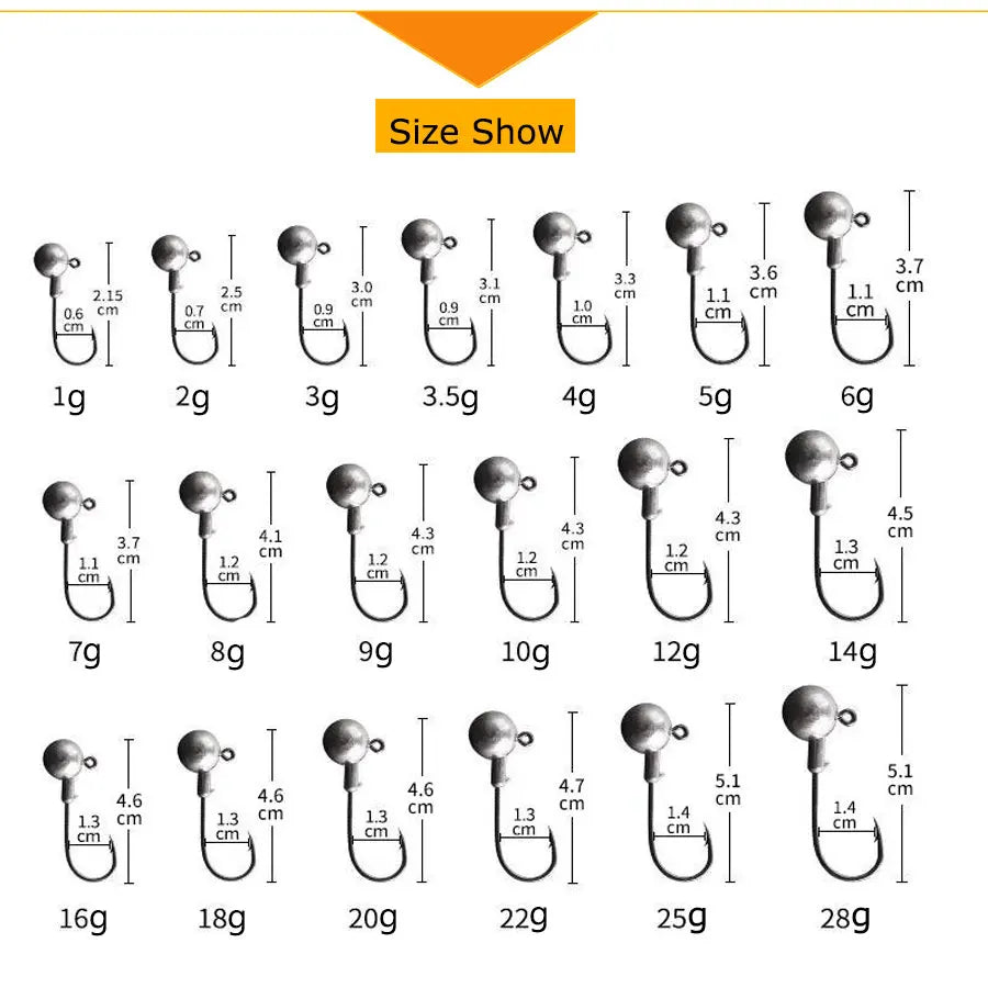 1g 2g 3g 4g 5g 10g 20g 22g 25g 28g crank Jig head hook fishing hook head Jig lure hard bait soft worm jig hook for fishing