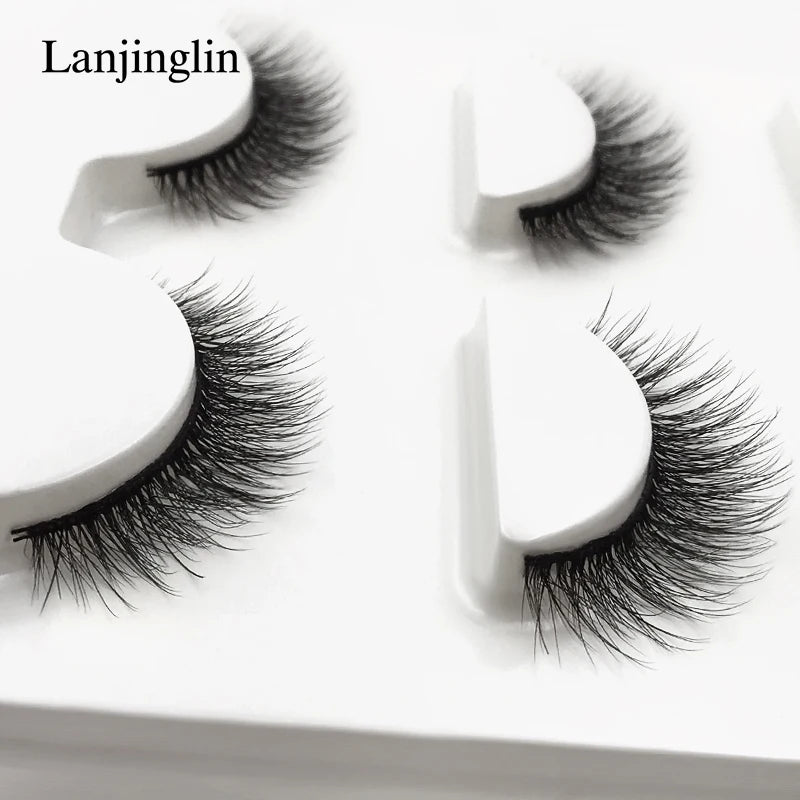 Neu 3 Paar natürliche falsche Wimpern Fake Lashes langes Make-up 3D Nerzwimpern Verlängerung Wimper Nerzwimpern für Schönheit #X11