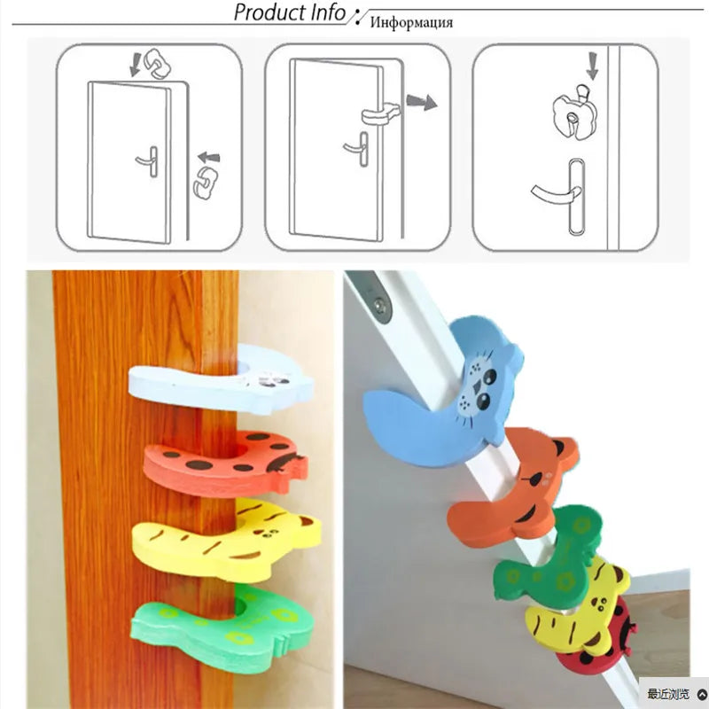 PANGDUBE 5Pcs Baby Safety Locks Cabinet Drawer Latches with Door Stopper Child Proof Finger Protector Home Protection Set