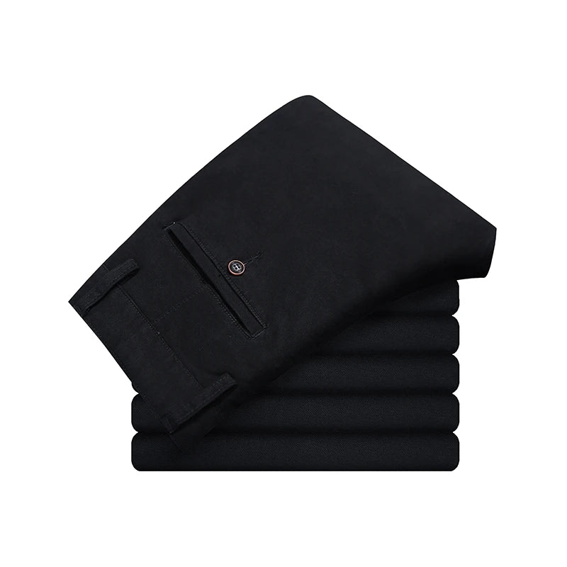 Mens Pants Cotton Casual  Stretch male trousers man long Straight High Quality 4 color Plus size pant suit  42 44 46 - Shoppiline