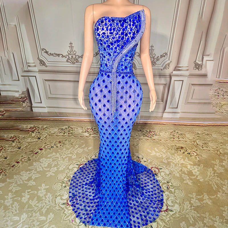 Novance Y2848-F Trend Products 2024 Transparent Luxury Wedding Dress Rhinestone Sexy Women Clothing With Tassel - Shoppiline
