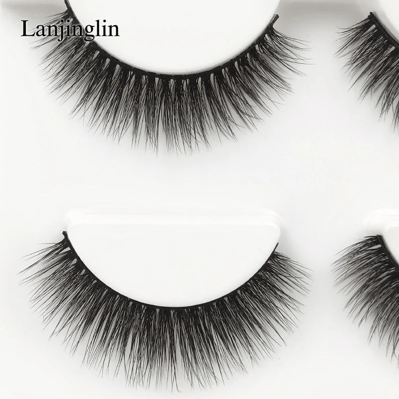 Neu 3 Paar natürliche falsche Wimpern Fake Lashes langes Make-up 3D Nerzwimpern Verlängerung Wimper Nerzwimpern für Schönheit #X11