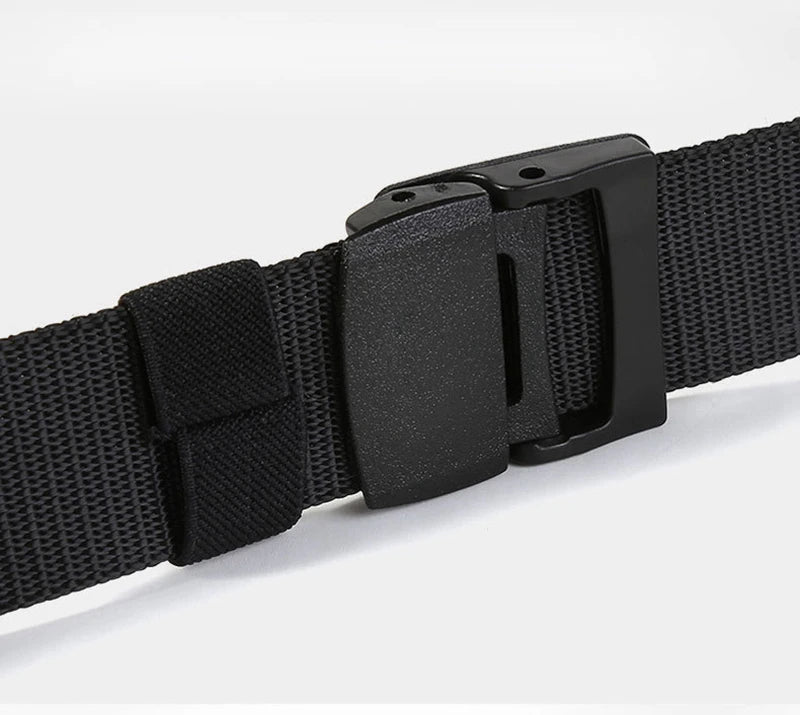 38mm Tactical Waist Belt Unisex Lightweight Weave Fabric with Plastic Buckle for Airport Security Men Women Camouflage Style
