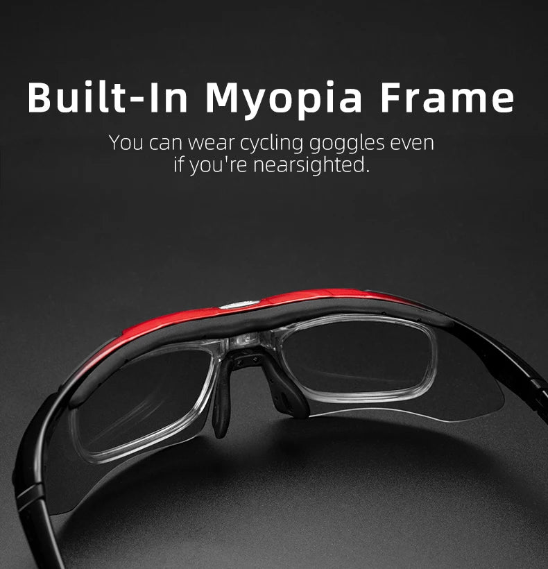 ROCKBROS Cycling Polarized glasses Bike Sunglasses Outdoor Sports Sunglasses MTB PC Goggles Eyewear 5/3 Lens Bicycle Accessory - Shoppiline