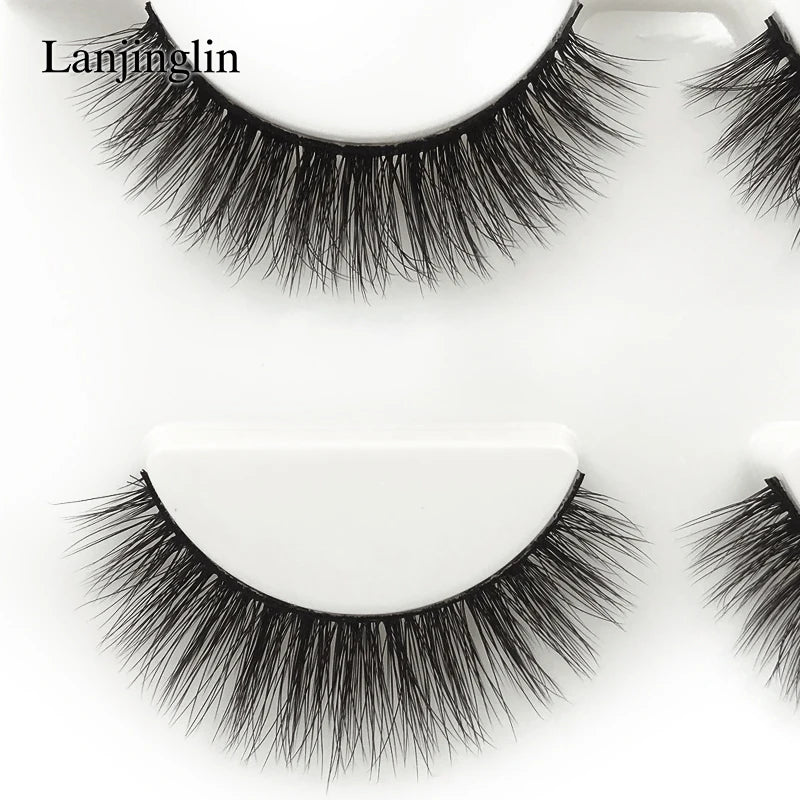 Neu 3 Paar natürliche falsche Wimpern Fake Lashes langes Make-up 3D Nerzwimpern Verlängerung Wimper Nerzwimpern für Schönheit #X11