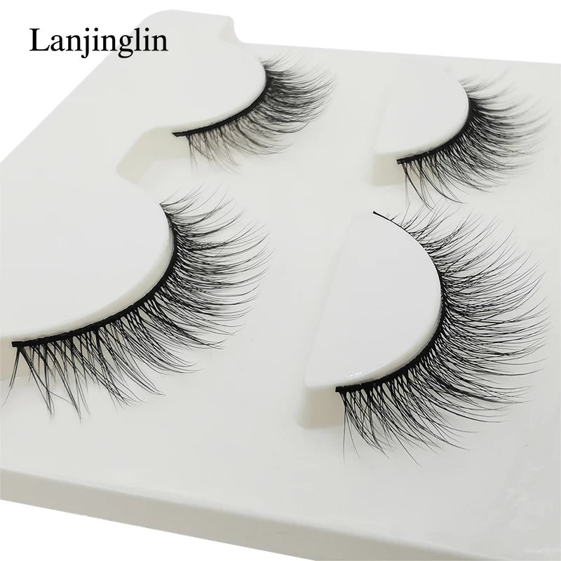 Neu 3 Paar natürliche falsche Wimpern Fake Lashes langes Make-up 3D Nerzwimpern Verlängerung Wimper Nerzwimpern für Schönheit #X11