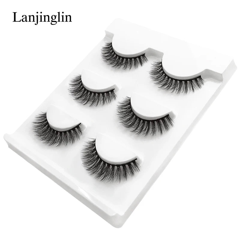 Neu 3 Paar natürliche falsche Wimpern Fake Lashes langes Make-up 3D Nerzwimpern Verlängerung Wimper Nerzwimpern für Schönheit #X11