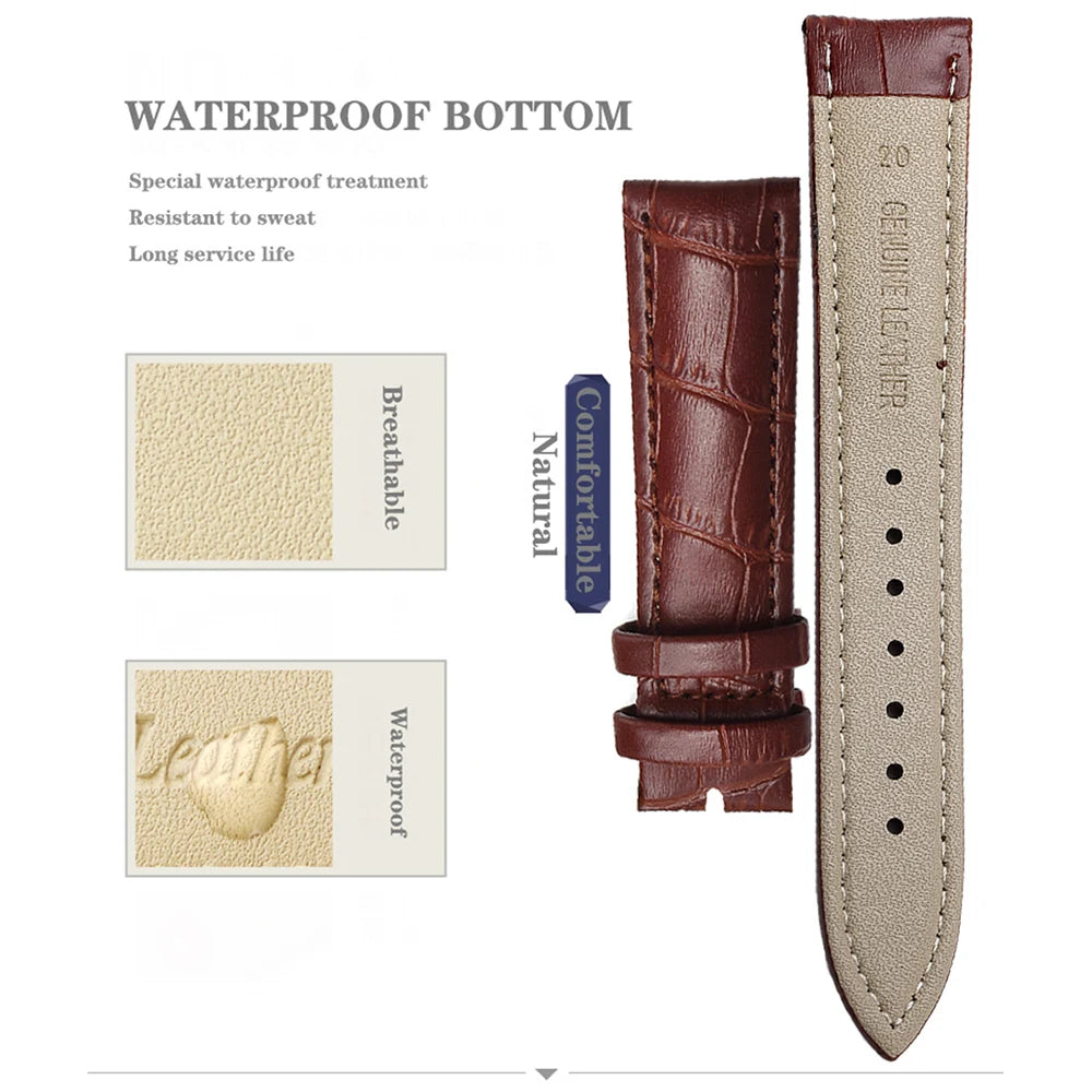 Premium Genuine Leather Watchbands 12/14/16/18/19/20/21/22/24 mm Watch Band Strap High Quality Wrist Belt Bracelet + Tool