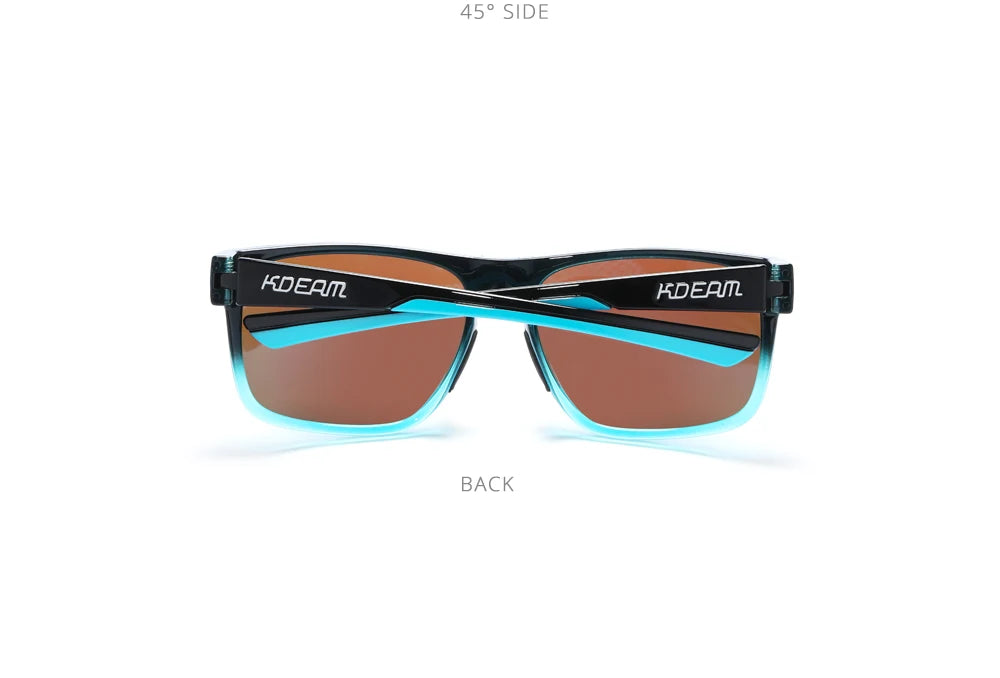 KDEAM New Polarized Men's Sunglasses Square Outdoor Photochromic Sun Glasses Women Non-Slip Nose Pad Full Accessories Included