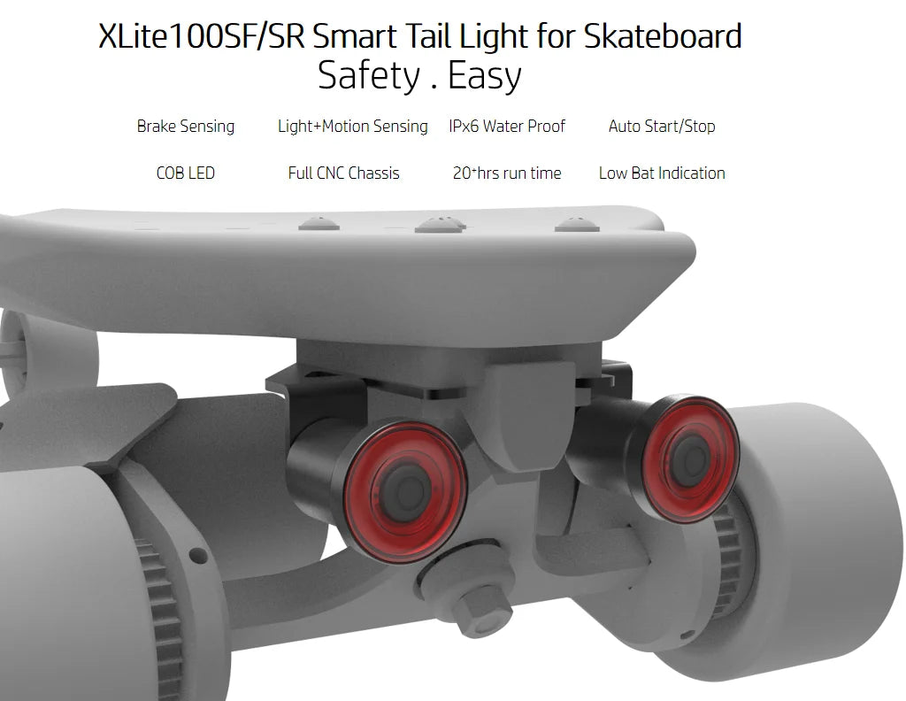Skateboard Xlite100 Light Warning LED Lights Waterproof USB Rechargeable Night Warning Lamp 2 Pcs For Longboard Electric Scooter - Shoppiline