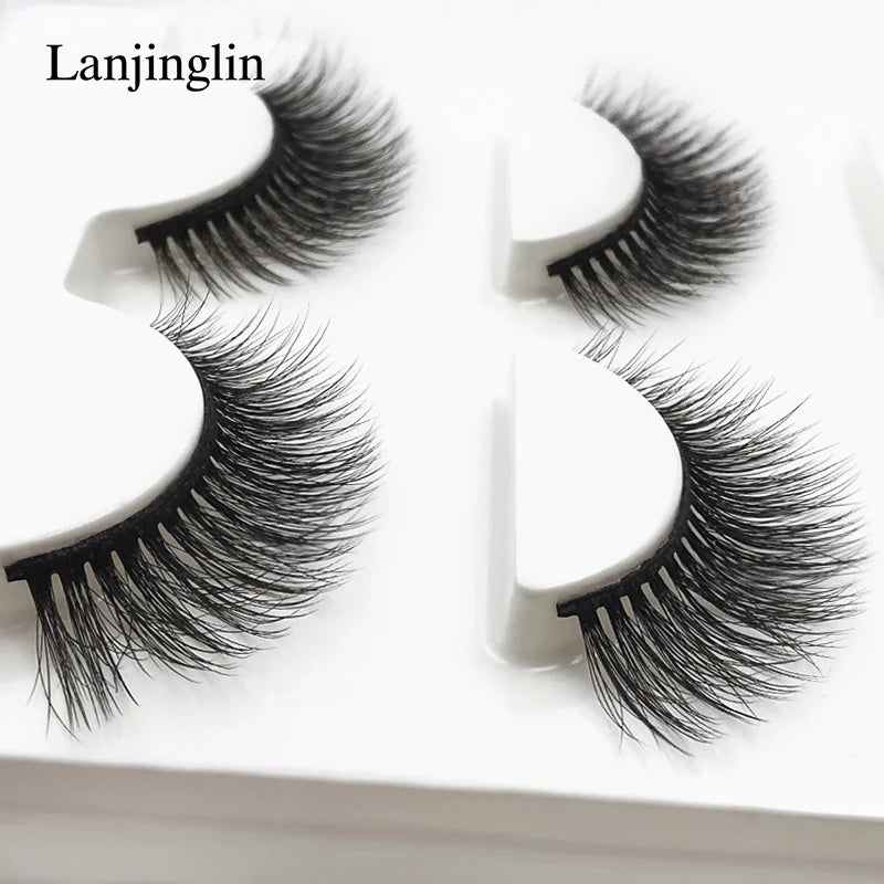 Neu 3 Paar natürliche falsche Wimpern Fake Lashes langes Make-up 3D Nerzwimpern Verlängerung Wimper Nerzwimpern für Schönheit #X11
