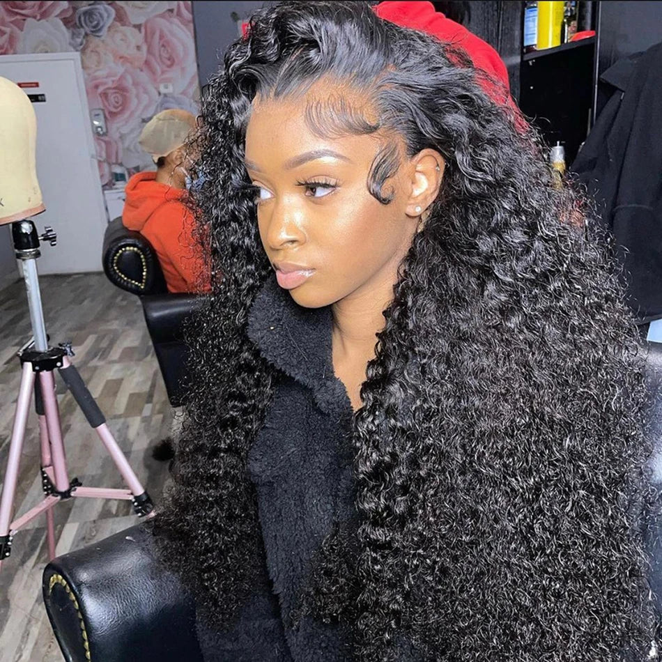 13x6 Hd Lace Frontal Wig Deep Wave 250 Density Curly Human Hair Wigs Preplucked Water Wave Front Wigs For Black Women Brazilian