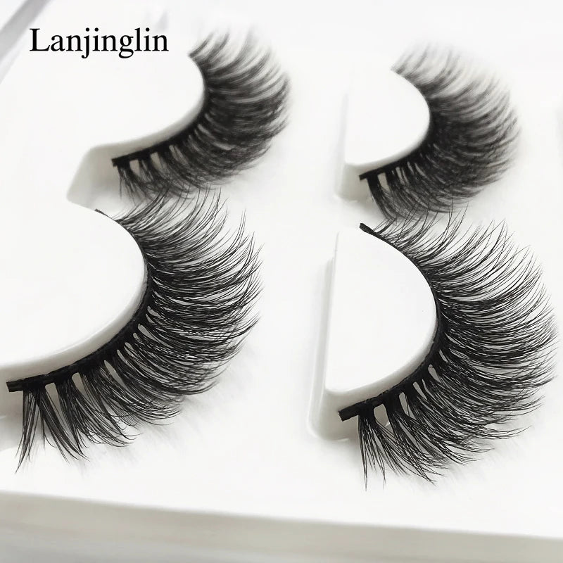 Neu 3 Paar natürliche falsche Wimpern Fake Lashes langes Make-up 3D Nerzwimpern Verlängerung Wimper Nerzwimpern für Schönheit #X11