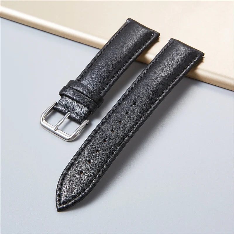 Genuine Leather Watchbands Calfskin Replace Wristwatch Straps 18mm 20mm 22mm 24mm Watch Accessories Men Women Soft Watchband