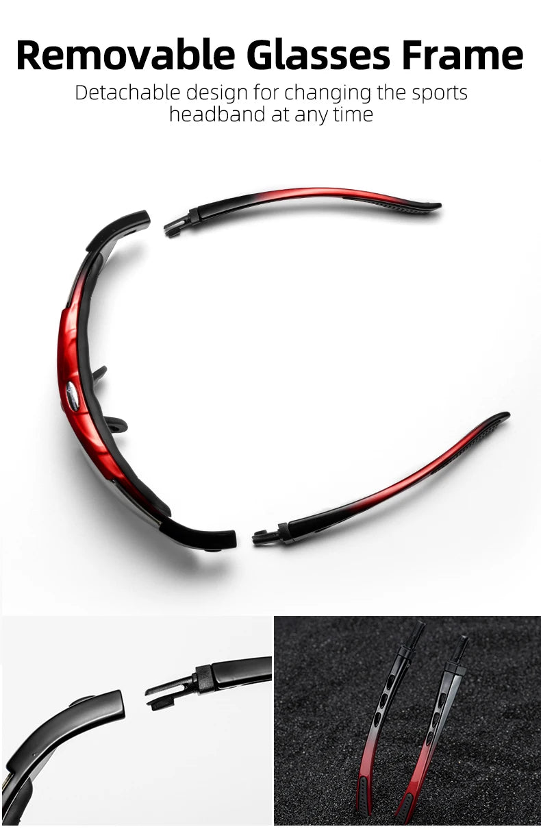 ROCKBROS Cycling Polarized glasses Bike Sunglasses Outdoor Sports Sunglasses MTB PC Goggles Eyewear 5/3 Lens Bicycle Accessory - Shoppiline