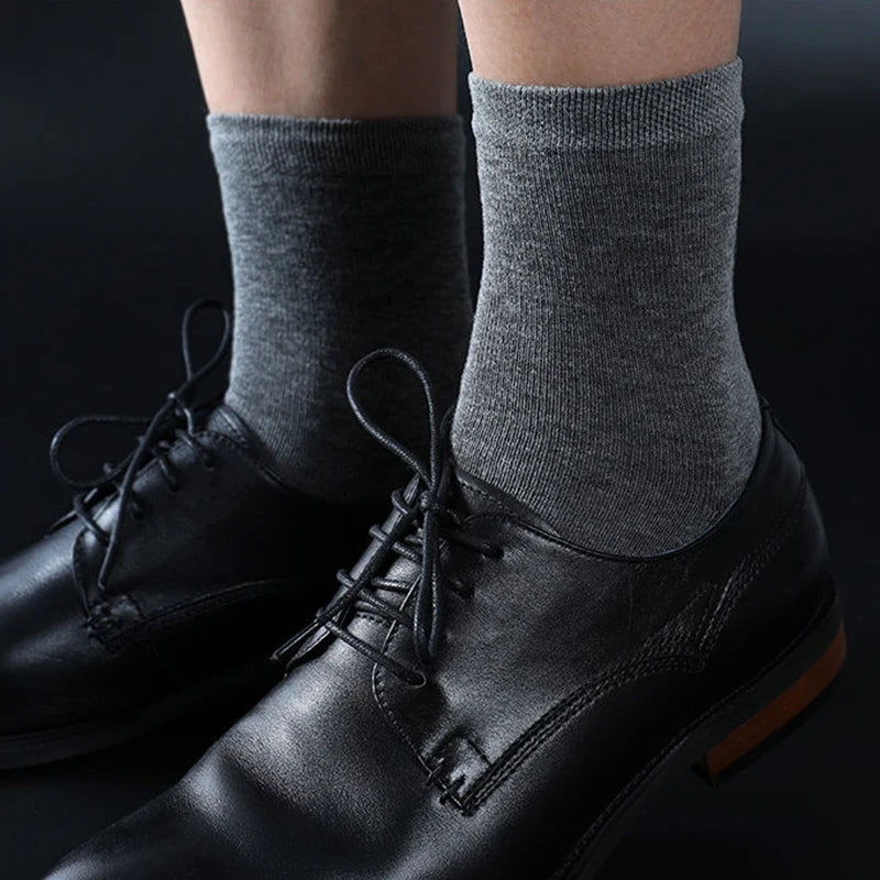 HSS Lot de 5/10 paires de chaussettes en mélange de coton pour hommes, noires, d'affaires, douces, respirantes, pour l'été et l'hiver, grande taille (6.5-14)