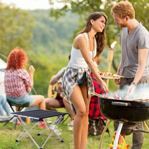 Table de camping pliante portable ultralégère, bureau de dîner extérieur pliable en alliage d'aluminium haute résistance pour fête de jardin, pique-nique, barbecue