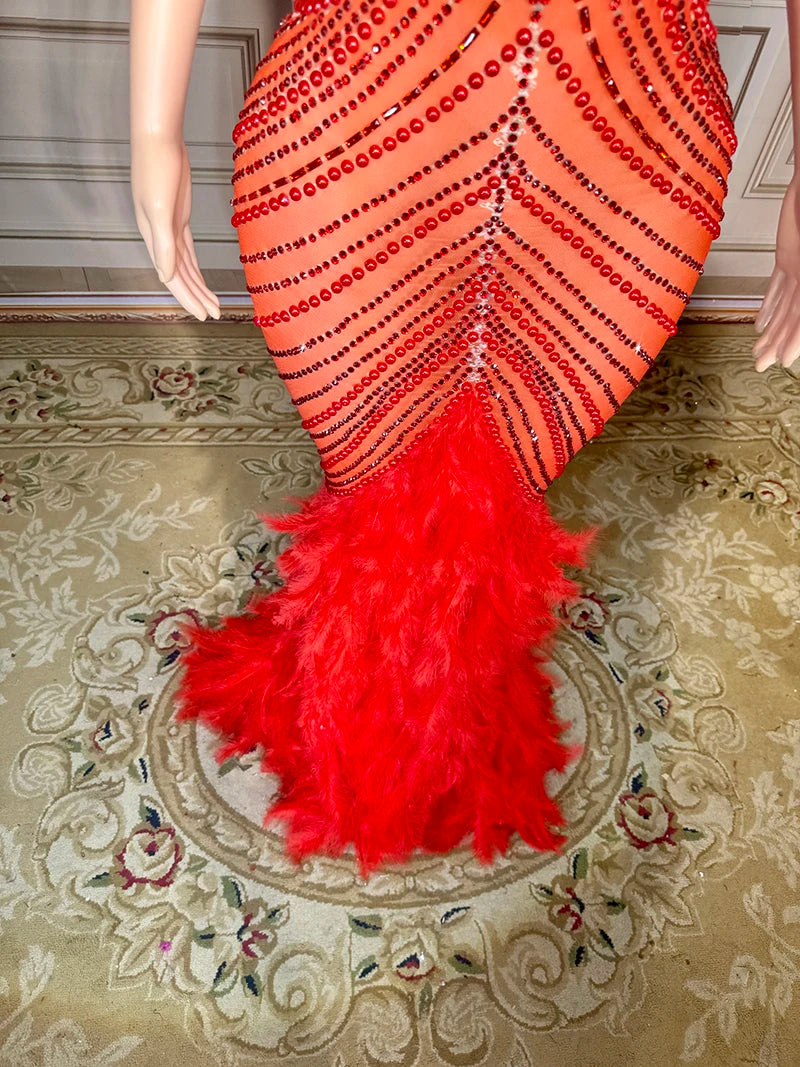 Novance Y3149-F Trending Products 2024 New Arrivals Women Clothing Performance Wear Red Dress Elegant Plus Size Evening Gowns - Shoppiline