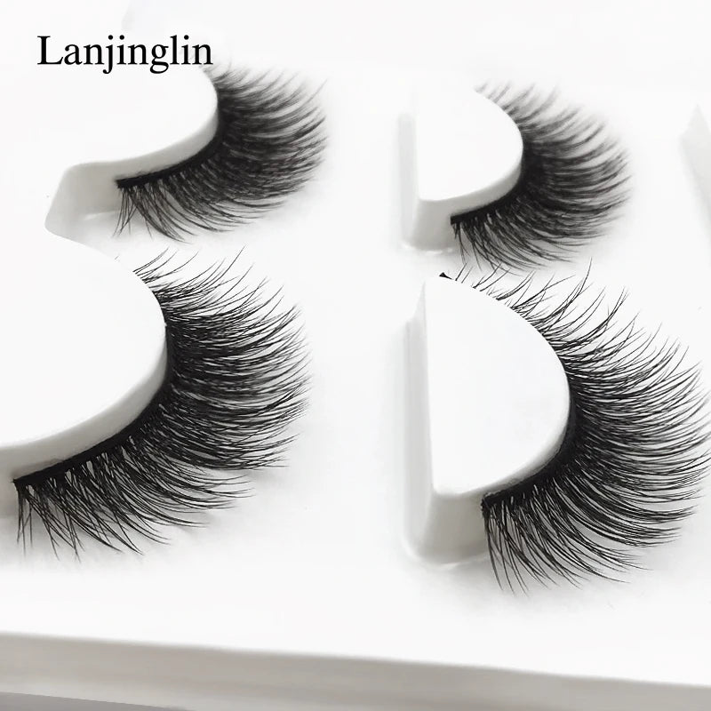 Neu 3 Paar natürliche falsche Wimpern Fake Lashes langes Make-up 3D Nerzwimpern Verlängerung Wimper Nerzwimpern für Schönheit #X11