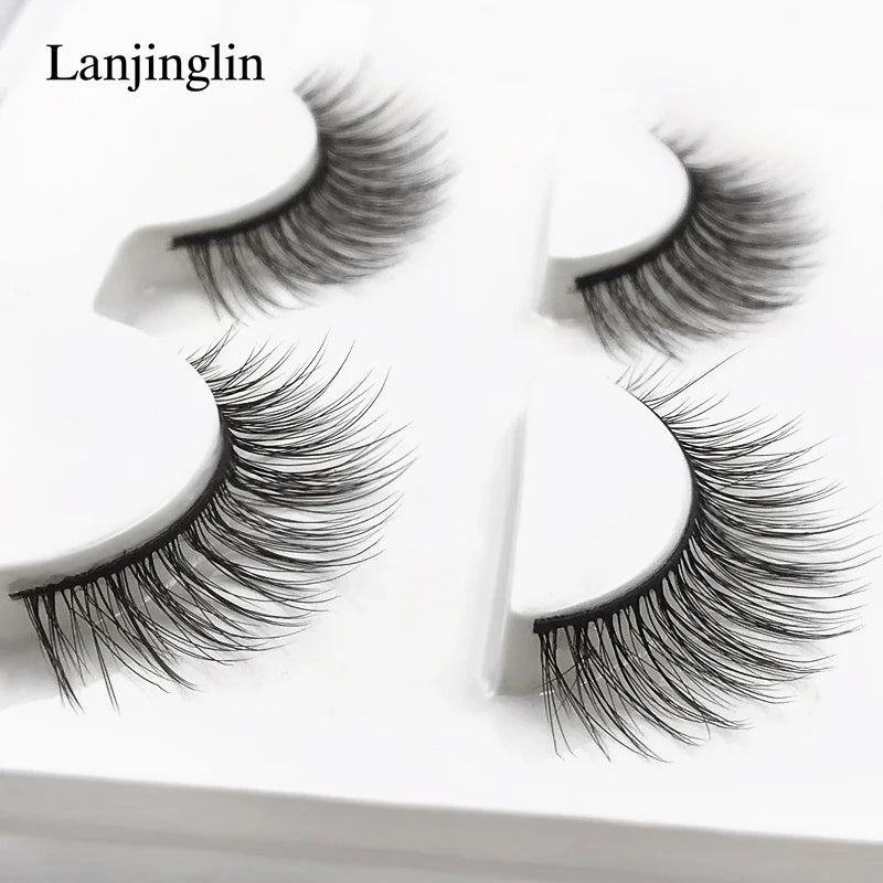 Neu 3 Paar natürliche falsche Wimpern Fake Lashes langes Make-up 3D Nerzwimpern Verlängerung Wimper Nerzwimpern für Schönheit #X11