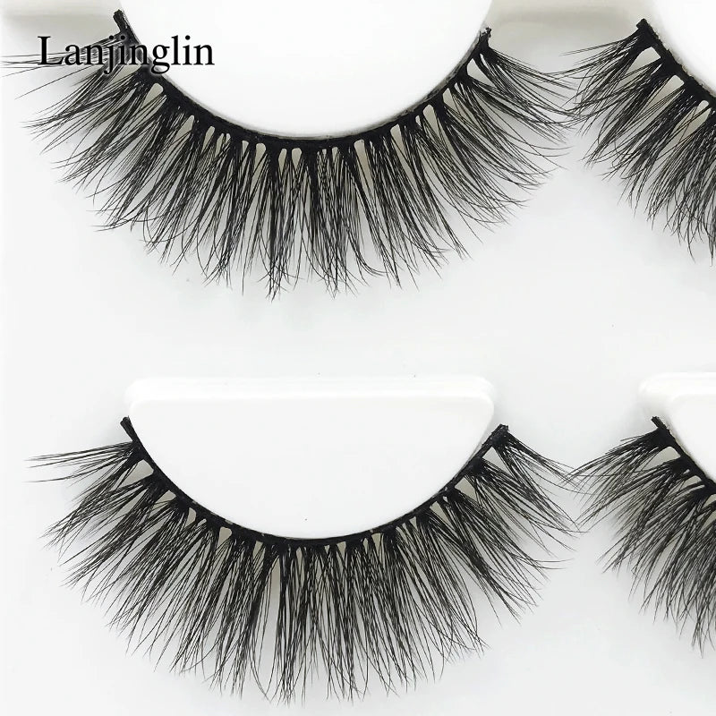 Neu 3 Paar natürliche falsche Wimpern Fake Lashes langes Make-up 3D Nerzwimpern Verlängerung Wimper Nerzwimpern für Schönheit #X11