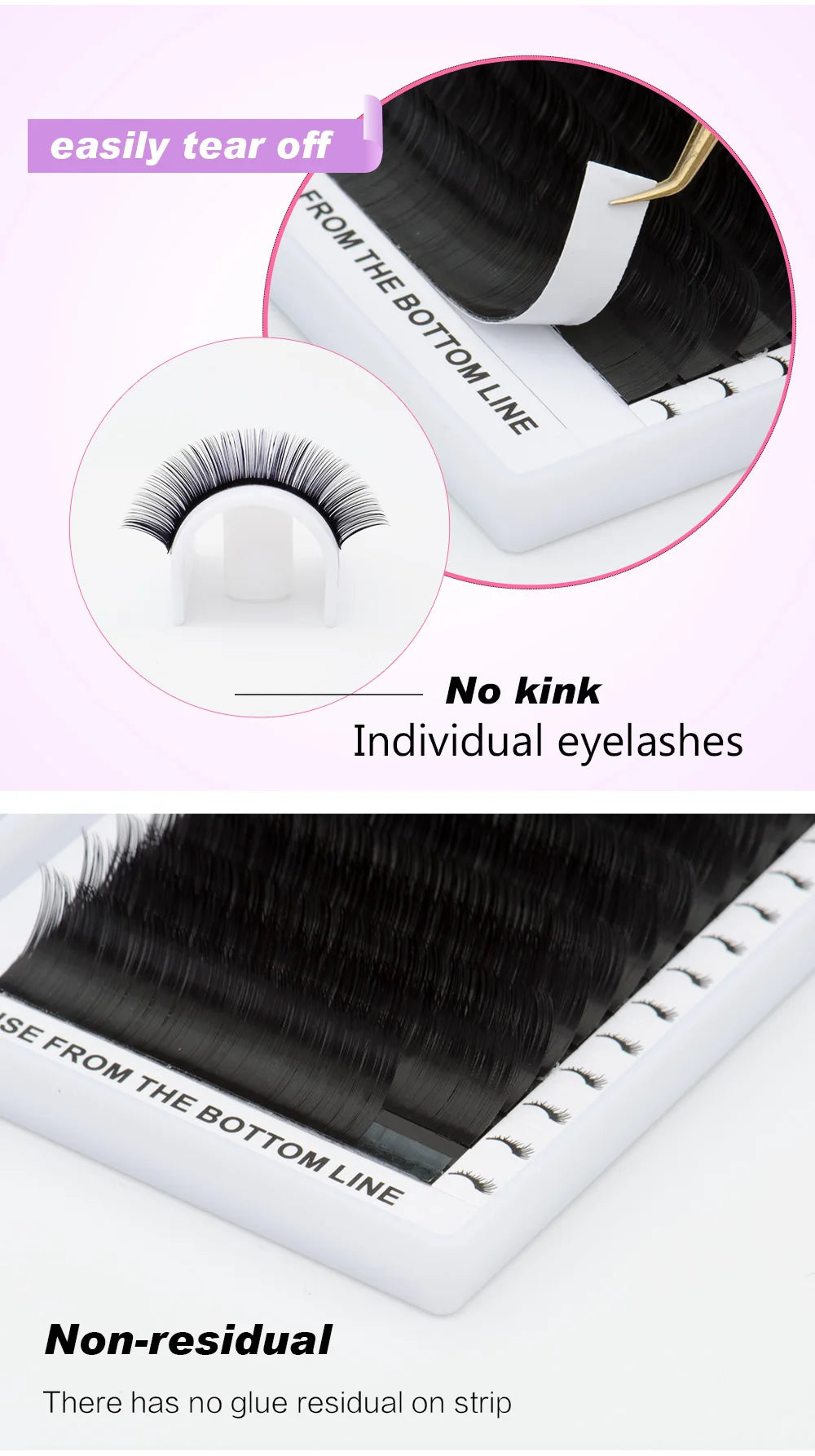 LIFMINRY 16 lines of imitation ermine eyelashes, professional eyelashes, soft ermine eyelashes extension