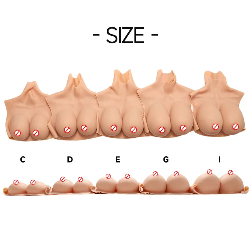 G Cup Size Silicone Breast Form Crossdresser Silicone Fake Breasts Comfortable Soft Elastic Fake Boobs Enhancer Women's Lingerie - Shoppiline