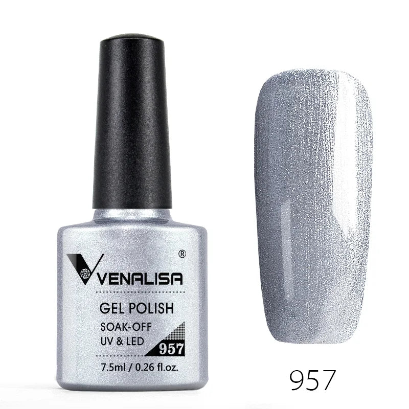 Venalisa 7.5ml Nail Gel Polish 60 Color Glitter Color Nail Varnish For Nail Art Manicure Top Coat Soak Off Enamel UV Gel Varnish