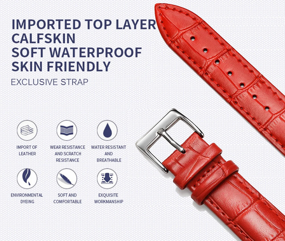 Premium Genuine Leather Watchbands 12/14/16/18/19/20/21/22/24 mm Watch Band Strap High Quality Wrist Belt Bracelet + Tool
