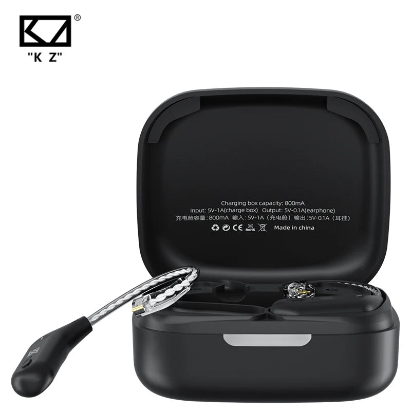 KZ AZ09  Bluetooth 5.2 HD Bluetooth Module Wireless Upgrade Cable HIFI Wireless Ear Hook Connector With Charging Case S2 Z1 S1