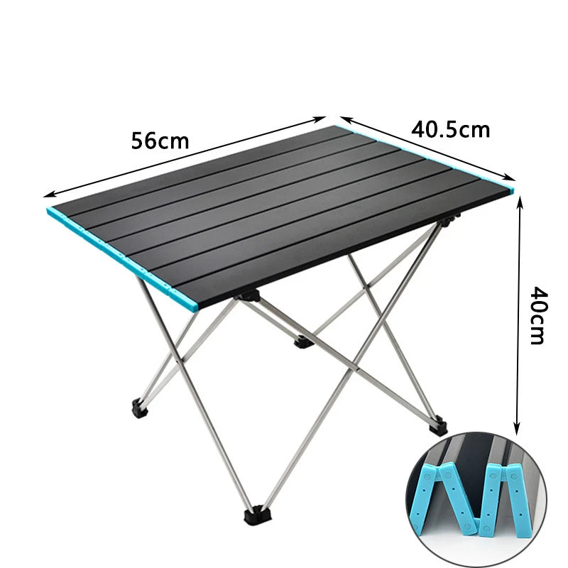 Table de camping pliante portable ultralégère, bureau de dîner extérieur pliable en alliage d'aluminium haute résistance pour fête de jardin, pique-nique, barbecue