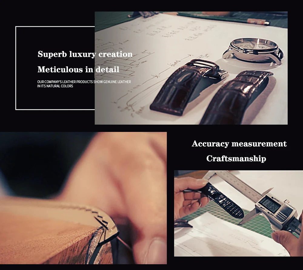 Premium Genuine Leather Watchbands 12/14/16/18/19/20/21/22/24 mm Watch Band Strap High Quality Wrist Belt Bracelet + Tool