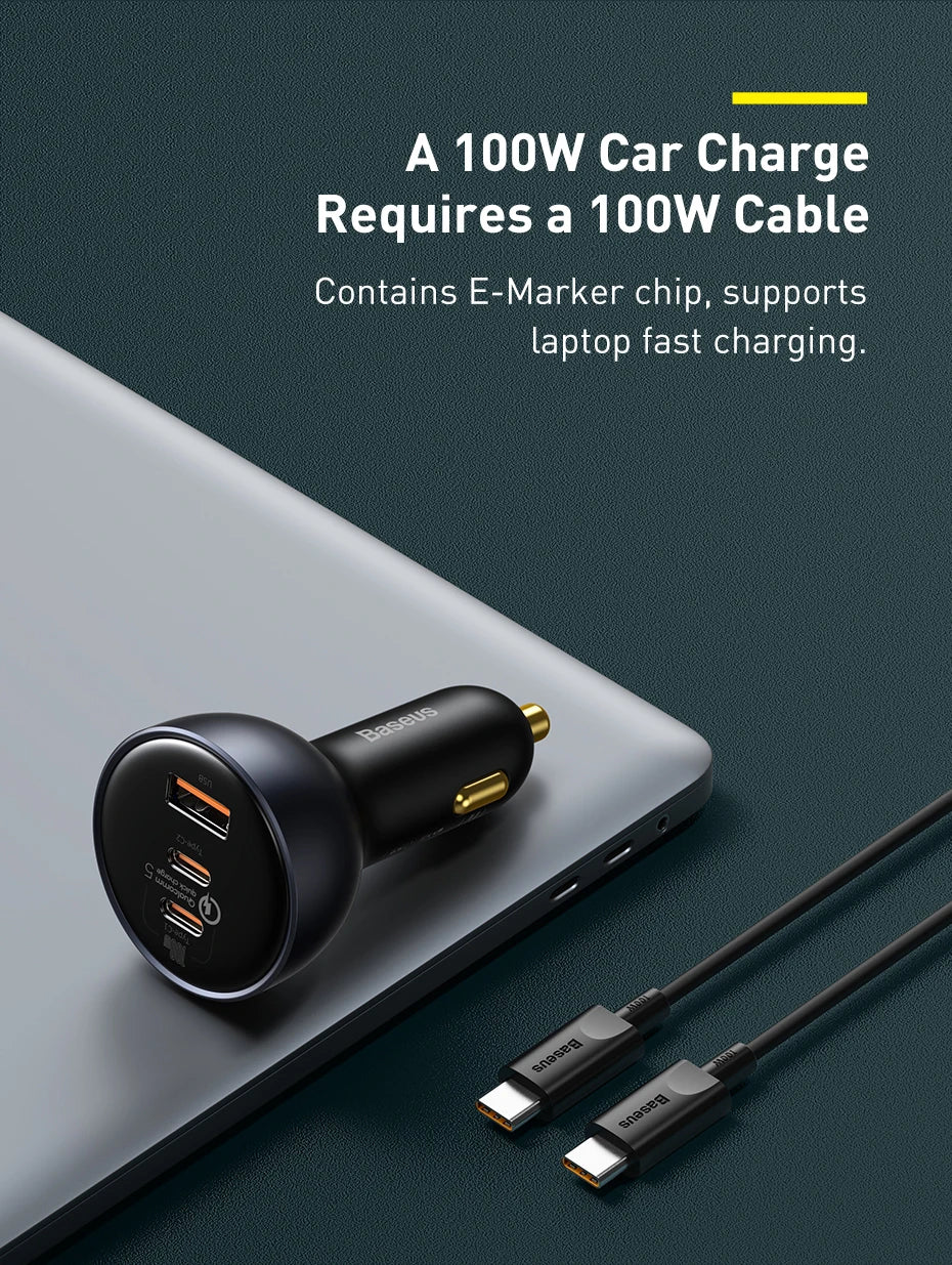 Baseus 160W Car Charger QC 5.0 Fast Quick Charging PPS PD3.0 USB Type C Car Phone Charge For iPhone 13 14 15 Pro Laptops Tablets - Shoppiline