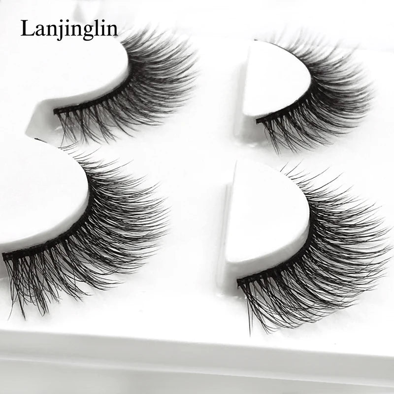 Neu 3 Paar natürliche falsche Wimpern Fake Lashes langes Make-up 3D Nerzwimpern Verlängerung Wimper Nerzwimpern für Schönheit #X11