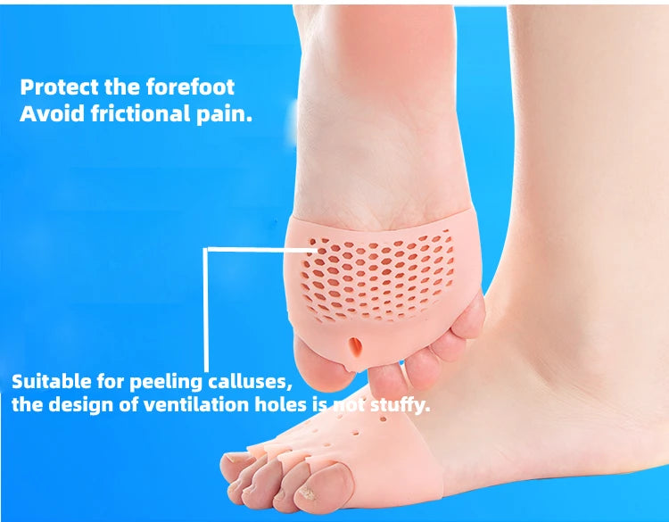 2pcs=1pair Toe Separator Hallux Valgus Corrector Finger Bunion Orthotics Protector Overlapping Forefoot Pad Foot Care Pedicure