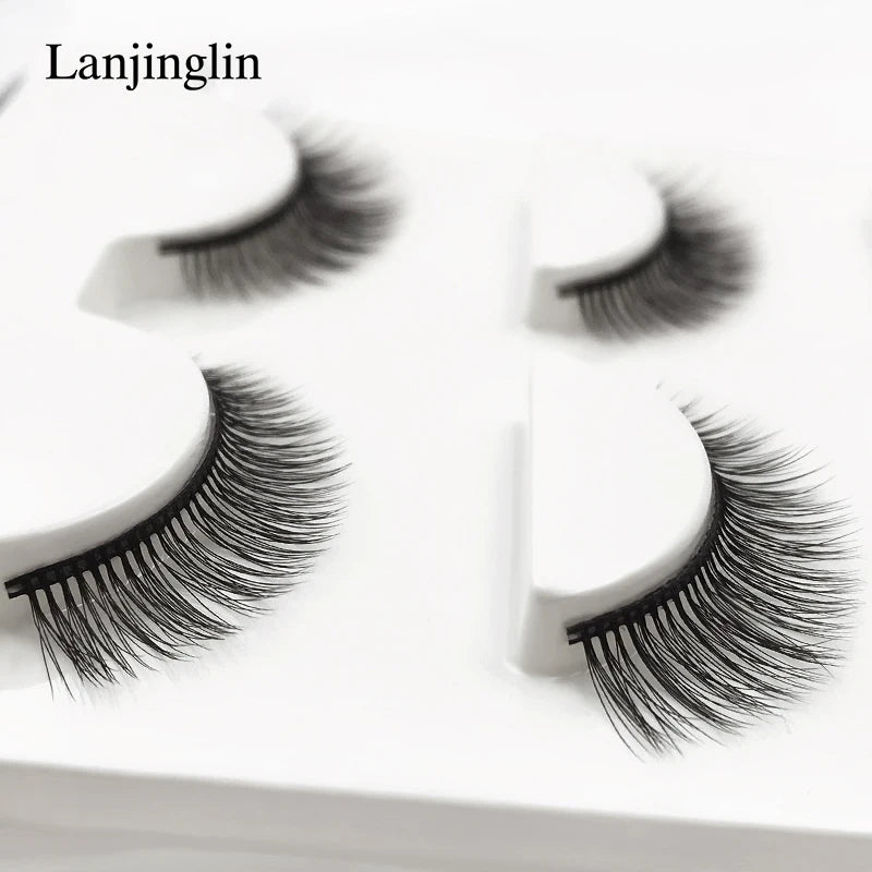 Neu 3 Paar natürliche falsche Wimpern Fake Lashes langes Make-up 3D Nerzwimpern Verlängerung Wimper Nerzwimpern für Schönheit #X11