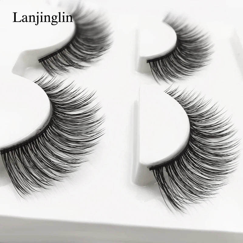 Neu 3 Paar natürliche falsche Wimpern Fake Lashes langes Make-up 3D Nerzwimpern Verlängerung Wimper Nerzwimpern für Schönheit #X11
