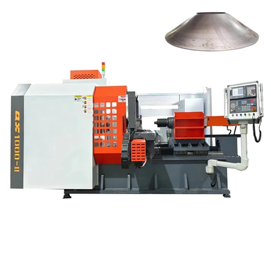 Automatic CNC Inclined Heavy Duty Power Sheet Tube Spinning Machine Wheel Number Lathes Rotary Forming Equipment