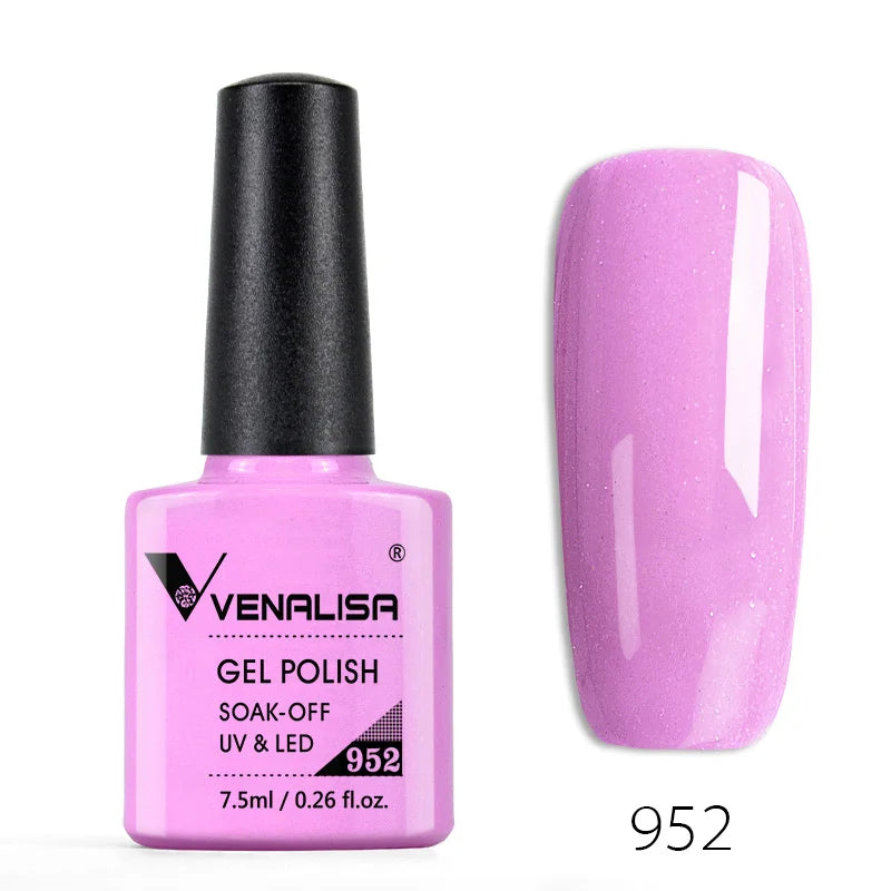 Venalisa 7.5ml Nail Gel Polish 60 Color Glitter Color Nail Varnish For Nail Art Manicure Top Coat Soak Off Enamel UV Gel Varnish